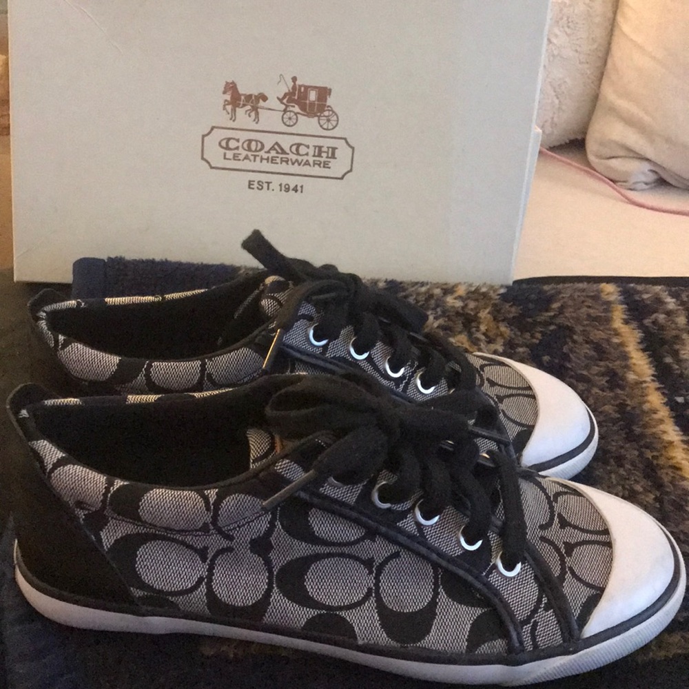 Coach sneakers black and grey size 7